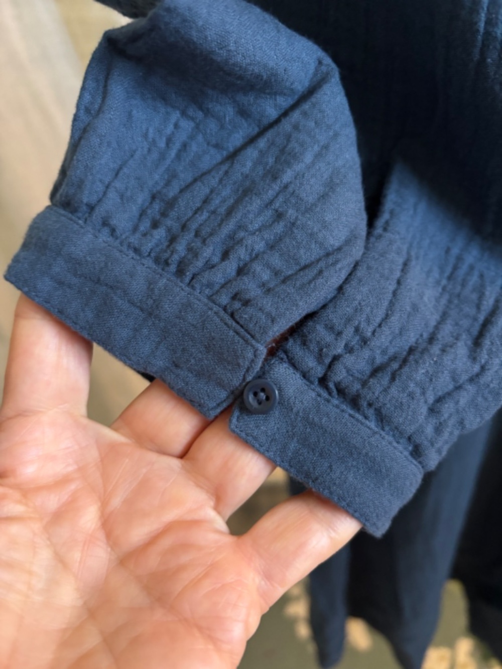 Pact Coastal Organic Double Gauze Cotton Dress- French Blue - Picture 8 of 14